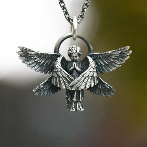 Seraphim Angel Wings Amulet Pendant Necklace