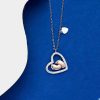 Gift To My Mommy - Baby Feet Heart Pendant Necklace