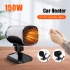 12V 24V Car Heater 150W 2 In 1 Portable Car Fan Heating And Cooling 360 Degree Rotating Defroster Defogger Winter Heating Fan