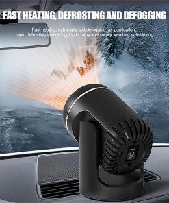 12V Car Heater Fan 360° Adjustable Windshield Defogging Defroster Portable Heating And Cooling Hair Dryer Winter Car Accessories
