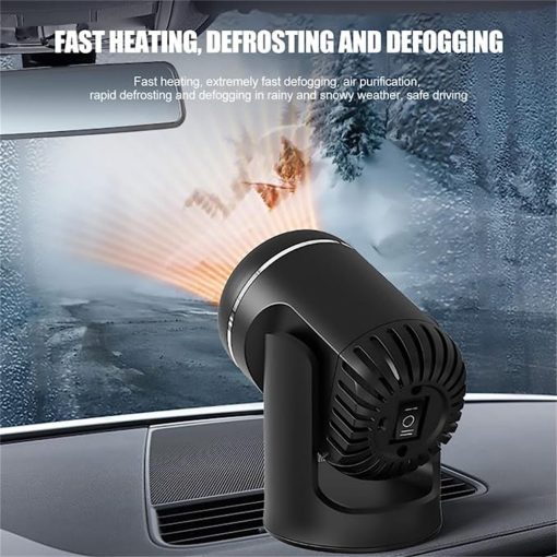 12V Car Heater Fan 360° Adjustable Windshield Defogging Defroster Portable Heating And Cooling Hair Dryer Winter Car Accessories