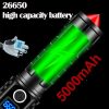 199999Lm White Laser Ultra Powerful Flashlight Type-C Charging Telescopic Zoom 2000M Rechargeable Torch Tactical Flashlight