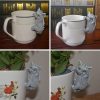 1Pc Resin Dinosaurs Figurines Hanging Cup Model Dragon Accessories Weatherproof Flower Pot Decoration For Home Office