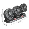 3 Head Car Cooling Fan With Parking Number Plate Usb /12V/24V Electric Fans Auto Low Noise Fan 360 Degree Rotatable Auto Cooler