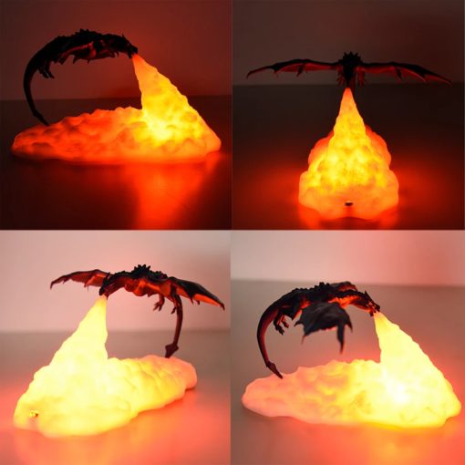 3D Art Charizard Night Light Led Lamps Kid Toy Gift Dynamic Balance Fire Dragon Ice Dragon Breathing Slow Change Home Decoration