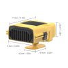 4 In1 12V 150W Portable Car Heater Electric Cooling Heating Fan 360-Degree Electric Dryer Windshield Defogging Demister Defroste