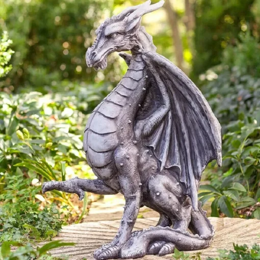 Big Squatting Dragon Gothic Dragon Biplane Noble Dragons Simulation Flying Dragons Resin Crafts Garden Decor Figurine Sculptures