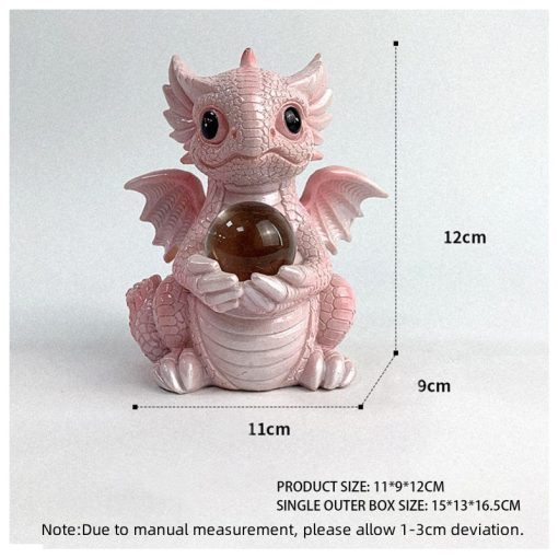 Cute Dragon Sculpture Mini Animal Lighting Ball Home Entrance Children'S Room Desktop Artistic Decorative Ornaments