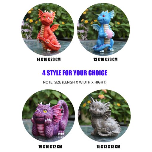 Cute Funny Dinosaur Resin Statue Dragon Sculpture Kid'S Room Desk Ornament Home Shop Garden Decor Party Decoration Dropshipping