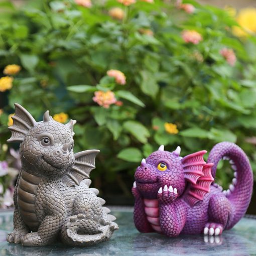 Cute Funny Dinosaur Resin Statue Dragon Sculpture Kid'S Room Desk Ornament Home Shop Garden Decor Party Decoration Dropshipping