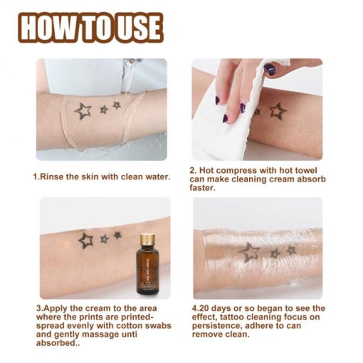 Elecool 30Ml Tattoo Removal Liquid 100% Safe Permanent Clean Tattoo Portable Natural Plant Extracts Body Art Paint Removal Cream