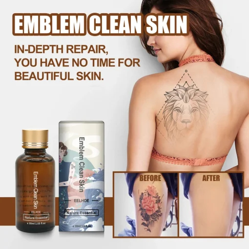 Elecool 30Ml Tattoo Removal Liquid 100% Safe Permanent Clean Tattoo Portable Natural Plant Extracts Body Art Paint Removal Cream
