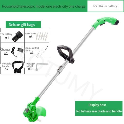 Electric Lawn Mower 18000Rpm Wireless Garden Lawn Weeder Grass Trimmer With 1 Lithium Battery Branch Pruning Tool Cutter