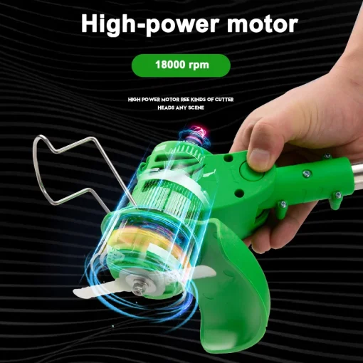 Electric Lawn Mower 18000Rpm Wireless Garden Lawn Weeder Grass Trimmer With 1 Lithium Battery Branch Pruning Tool Cutter