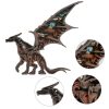Hand Carved Dragon Wooden Dragons Wall Sculptures Forest Multilayer Hollow Dragons Animal Statues Flying Dragon Decorations
