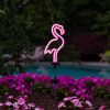 Led Bird Lamp Flamingo Neon Pile Solar Power Light Outdoor Fence Light Courtyard Garden Solar Led Lamp Waterproof Outside Decor