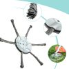 Lusqi Steel Wire Grass Trimmer Head 6'' Universal Weed Brush Fit Electric Lawnmower Brushcutter Removal Moss Rust 1/2Pc