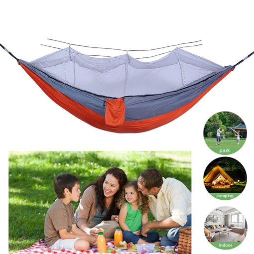 1-2 Person Portable Outdoor Camping Hammock Swing With Mosquito Net Hanging Bed Ultralight Tourist Sleeping Fabric Rocking Chair