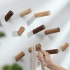 10Pcs/Setl Wood Clothes Hanger Wall Mounted Coat Hook Decorative Key Holder Hat Scarf Handbag Storage Robe Hanger Bathroom Rack