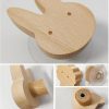 1Pcs Wooden Hooks Cute Room Decor Animal Hook Wall Keychain Coat Hook Home Decoration Solid Wood Hook Hanger Kitchen Accessories