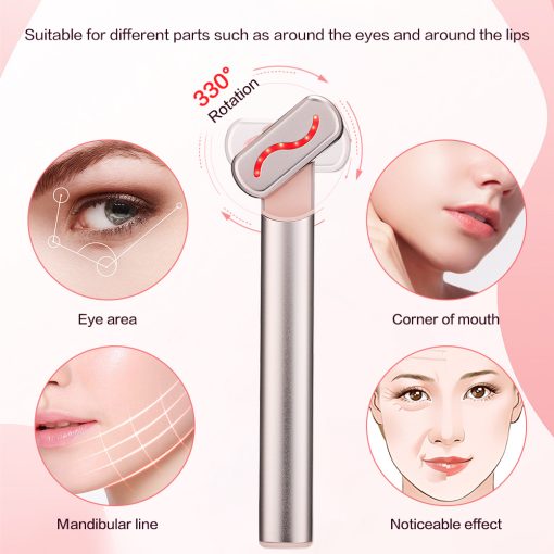 4 In 1 Ems Microcurrent Eye Massager Red Light Sonic Vibration Eye Skin Anti Aging Face Tighten Compress Remove Dark Circles