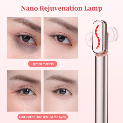 4 In 1 Ems Microcurrent Eye Massager Red Light Sonic Vibration Eye Skin Anti Aging Face Tighten Compress Remove Dark Circles