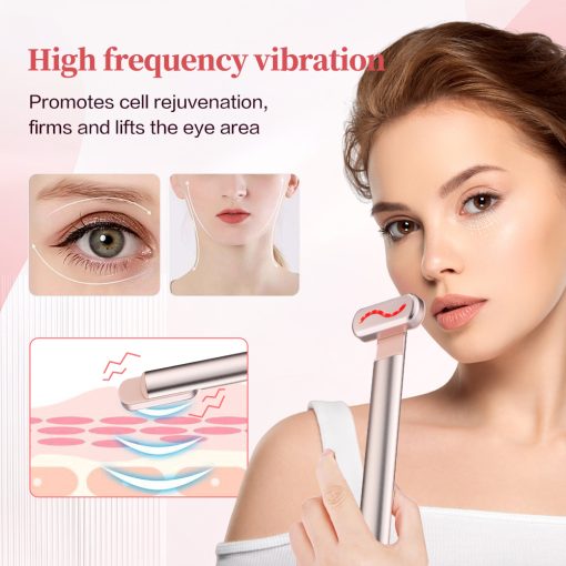 4 In 1 Ems Microcurrent Eye Massager Red Light Sonic Vibration Eye Skin Anti Aging Face Tighten Compress Remove Dark Circles