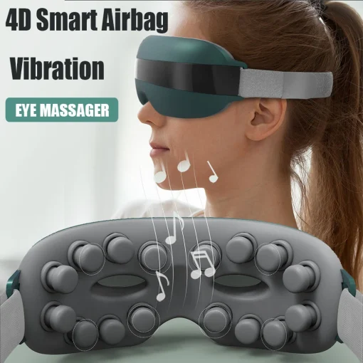 4D Smart Airbag Vibration Eye Massager Instrumen Eye Care Bluetooth Music Relieve Eye Fatigue Dark Circles Sleeping Aid Glasses