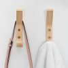 4Pcs Set Wooden Hooks Fishhook Shape Coat Hooks Wear-Resistant Bathroom Wall Storage Rack Sturdy Hook Sundries Wall Hanging