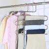 5 Layers Stainless Steel Pants Hangers S Shape Clothes Storage Rack Trousers Hanger Wardrobe Multilayer Trousers Organizer