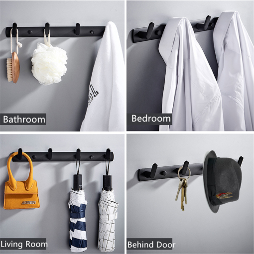 Bathroom Clothes Hanger Wall Hook Towel Hook Coat Rack Hallway Balcony Corner Door Clothes Shelf Key Holder For Kitchen Bedroom