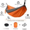 Camping Hammock Travel Portable Hammocks For Outside, Outdoor Lightweight Parachute Nylon Hammocks With Tree Straps Carabiners