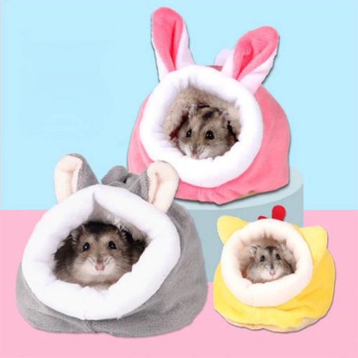 Cute Hamster Cotton House Soft Plush Sleeping Bag Small Animal Nest Guinea Pig Breathable Warm Rooms Hamster Accessories