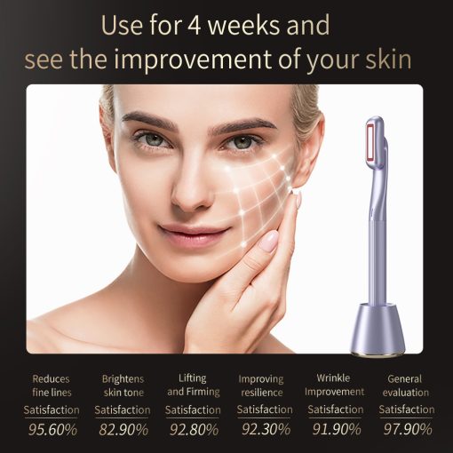 Ems Micro-Current Eye Massager Vibration 360°Rotating Red Light Therapy Skin Rejuvenation Compress Anti-Aging Beauty Device