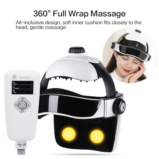 Electric Air Pressure Head Massager Wireless Infrared Heating Helmet Pressure Acupuncture Vibrator Relax Massage Health Care