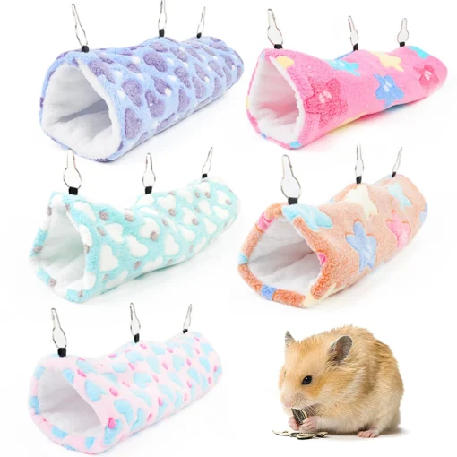 Hamster Tunnel Hammock Warm Sugar Glider Bed For Small Animal Ferret Squirrel Swing Nest Plush Tunnel Guinea Pig Accessories