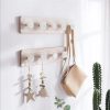 Nordic Wooden Coat Hooks Home Entrance Living Room Wall Hanger Hook Hat Clothes Bag Rack Storage Shelf Key Holder Organizer Hook