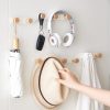 Room Decorative Hooks Wood Wall Hooks Key Hook Modern Creative Family Robe Hats Coat Hook Rack Wall Hanger Bag Hooks For Hanging