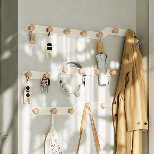 Room Decorative Hooks Wood Wall Hooks Key Hook Modern Creative Family Robe Hats Coat Hook Rack Wall Hanger Bag Hooks For Hanging