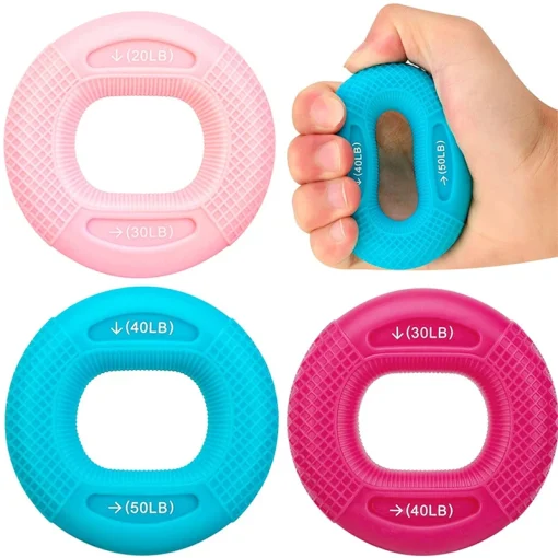 Silicone Hand Grip Trainer Finger Gripping Ring Gripper Strength Power Expander Simulator Physiotherapy Rehabilitation Training