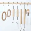 Solid Wood Metal Material Hooks Clothing Store Coat Hangers Goods Organizer Scarf Belt Hat Rack Display Cloakroom Anging Clip