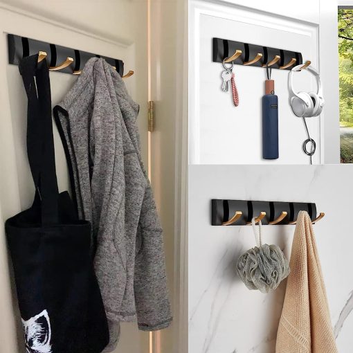 Viloyi Folding Towel Hanger Hooks Waterproof Self Adhesive Wall Coat Rack Hideaway Heavy Duty Space Aluminum Bathroom Hooks