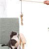 1Pc Teaser Feather Toys Kitten Funny Colorful Rod Cat Wand Toys Wood Pet Cat Toys Interactive Stick Pet Cat Supplies