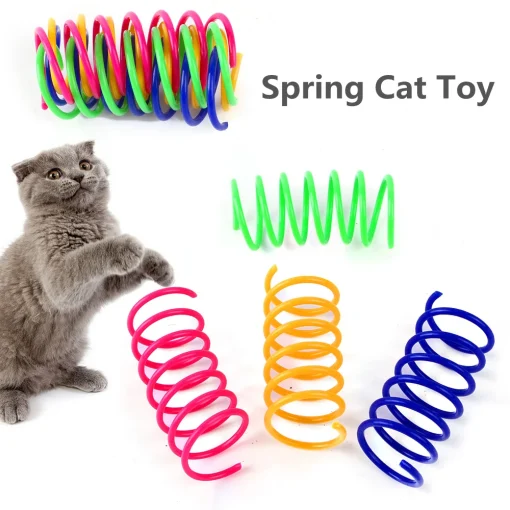 4/8/16/20Pcs Kitten Cat Toys Wide Durable Heavy Gauge Cat Spring Toy Colorful Springs Cat Pet Toy Coil Spiral Springs Pet Life