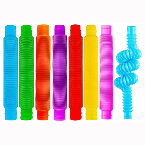 8Pack Large Pop Tubes Fidget Toys Sensory Toy For Stress Anxiety Relief For Children Adults Learning Toys Toddlers Stretch Tube