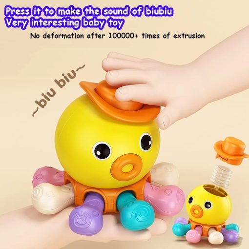 Baby Sensory Montessori Toys For 1Y Octopus Musical Educational Toy Bath Travel Puzzle Press Rotation Toys For Babies