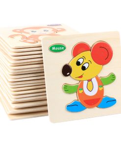 Baby Toys 3D Wooden Puzzle Jigsaw Toys For Children Cartoon Animal Puzzles Intelligence Kids Early Educational Brain Teaser Toys