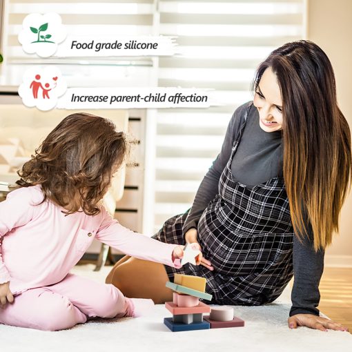 Children Montessori Silicone Toys Baby Early Education Toy Shape Matching Kids Puzzle Toys Sorter Games Baby Silicone Teether