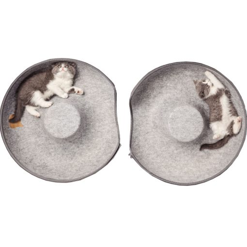 Donut Pet Cat Tunnel Interactive Play Toy Cat Bed Dual Use Ferrets Rabbit Bed Tunnels Indoor Toys Cats House Kitten Training Toy