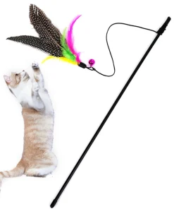 Funny Kitten Cat Teaser Interactive Toy Rod With Bell And Feather Toys For Cats Teaser Interactive Toy Rod Pet Cats Toys Stick